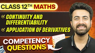 Continuity Differentiability amp Application Of DerivativesCompetency Based Questions ⚡  Class 12 [upl. by Waterman]