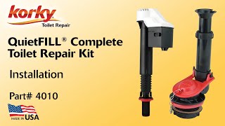 How to Install QuietFILL Complete Toilet Repair Kit  4010  Korky Toilet Repair [upl. by Alekehs494]