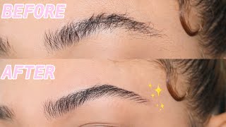 HOW TO GROOM  SHAPE EYEBROWS YOURSELF AT HOME EASY  jasmeannnn [upl. by Rubin289]