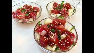 Hawaiian Ahi Poke Recipe Ahi PokeTuna Poke Recipe How to make Ahi Poke [upl. by Alket785]