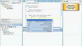 Oracle JDeveloper  Adding Main Method [upl. by Hainahpez]