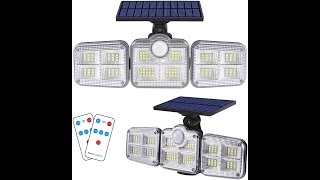 Aufixy Solar Motion Sensor Lights 122 LED 1000LM Wireless Waterproof Security LED Flood Light 2 Pack [upl. by Katherina]