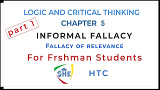 INFORMAL FALLACY  LOGIC AND CRITICAL THINKING For Freshman Students  part 1 [upl. by Prudhoe]