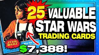 Top 25 Most Valuable STAR WARS cards from the 1977 Topps Star Wars Set [upl. by Attaynek989]