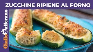 ZUCCHINE RIPIENE AL FORNO senza carne [upl. by Amyaj]