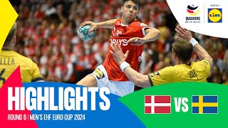 Denmark vs Sweden  Round 6  EHF EURO Cup 2024 [upl. by Qifahs]