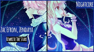 Nightcore Rewrite The Stars  Zac Efron Zendaya Lyrics [upl. by Ekoorb]