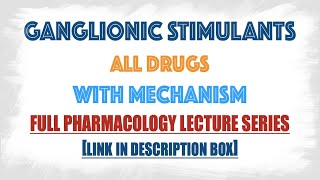 Ganglionic Stimulants  MechanismClassification of drugs with mnemonics  Pharmacology Drugs series [upl. by Suiradal]