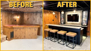 DIY Basement Bar Build Start to Finish  Renovation Time Lapse [upl. by Jaeger]