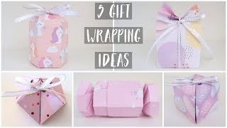 5 Creative Gift Wrapping Ideas  DIY Gift Boxes [upl. by Aisylla846]