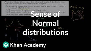 ck12org normal distribution problems Qualitative sense of normal distributions  Khan Academy [upl. by Aronel]