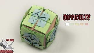 ORIGAMI TUTORIAL Buttonhole Flower Cube  Decorations [upl. by Colvert]