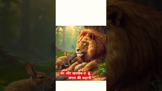 जंगल की कहानी 🦁🐇lion and rabbit hindi stories  Jungle stories in hindi shorts moral storiesstory [upl. by Wyly167]