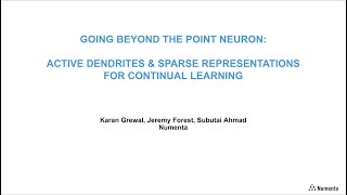 CNS 2021 Poster Active Dendrites amp Sparse Representations for Continual Learning [upl. by Yzzo75]