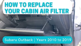 How to Change and Replace a Cabin Air Filter on a Subaru [upl. by Juetta333]