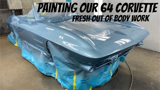 Painting a 1964 Chevy Corvette  Straight Line Customs [upl. by Aicilev]