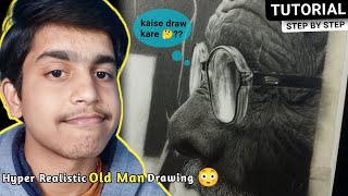 How to Draw Hyper Realistic Old Man Skin Texture  Detailing On Face Tutorial Step By Step  PART1 [upl. by Stoddard708]