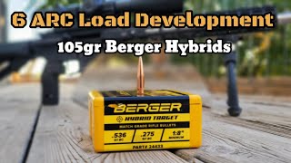 Berger 105gr Hybrid test  6ARC AR15  2900 FPS and consistently accurate [upl. by Nayr]