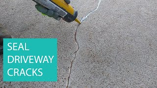 SEAL  FILL  FIX  A CRACK IN CONCRETE DRIVEWAYS [upl. by Chyou]