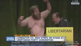 Libertarian delegate strips at convention [upl. by Atnahsa897]