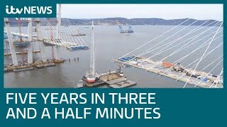 Timelapse shows construction of 4 billion Hudson River Bridge  ITV News [upl. by Aviva582]