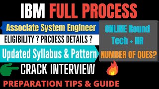 IBM Recruitment Process amp Syllabus Associate System Engineer  Cognitive  Interview Questions [upl. by Eisaj]