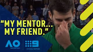 Djokovic sheds tears in Kobe tribute  Wide World of Sports [upl. by Bergin497]