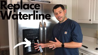 How to Replace a Water Dispenser line on a Frigidaire Refrigerator Replace Dispenser Waterline [upl. by Anihs]