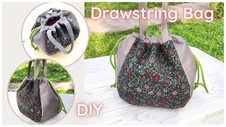 How To Make a Drawstring Bag Easy  Round Drawstring Bag Tutorial [upl. by Zoara560]