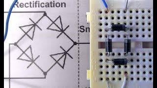 Bridge rectifier breadboard layout [upl. by Iemaj629]