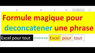 Formule pour Deconcatener excel [upl. by Cross]