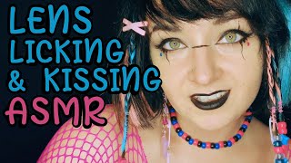 Lens Licking amp Kissing ASMR Black Lipstick Edition [upl. by Nyleimaj]