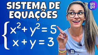 SISTEMA DE EQUAÇÕES do 2º grau SUBSTITUIÇÃO  9º ano \Prof Gis [upl. by Emolas]