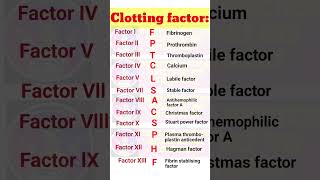 Clotting factors  Coagulation Coagulation factor  Coagulation factor learning trickcoagulation [upl. by Aruam]