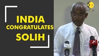 Maldives election India congratulates Opposition candidate Solih [upl. by Eldred]