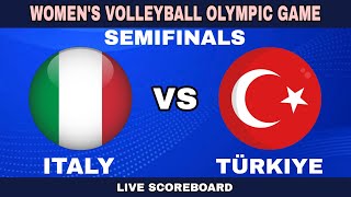 ITALY vs TURKEY  Womens Volleyball Semifinals Olympic Game Live Scoreboard [upl. by Arundel]