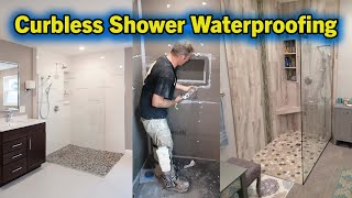 Waterproofing a curbless shower🚿  Wedi  PLAN LEARN BUILD [upl. by Ydner]