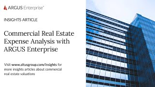 Commercial Real Estate Expense Analysis with ARGUS Enterprise [upl. by Hannaj]