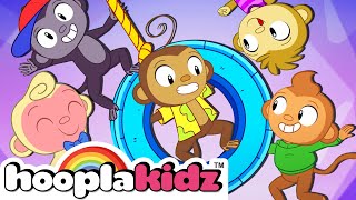 HooplaKidz  Five Little Monkeys  More Nursery Rhymes amp Kids Songs [upl. by Airotcivairam]