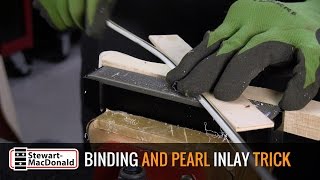 Guitar binding and pearl inlay a neat trick [upl. by Einahpets]