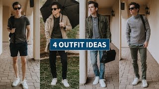 How to Wear White Sneakers  4 White Sneakers Outfit Ideas Casual Athleisure Smart Casual [upl. by Dnalyaw109]