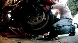 How To Change The Tire On A Harley Davidson Motorcycle [upl. by Elyrehc628]