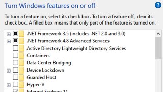 Turn Windows features on or off  Install NET Framework 35 [upl. by Josler]