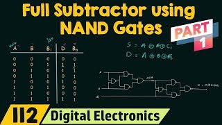 Realizing Full Subtractor using NAND Gates only Part 1 [upl. by Idnew]