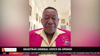 REGISTRAR GENERAL OFFICE RE OPENED [upl. by Yee]