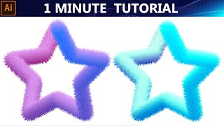 1 Minute Trick in Illustrator  Roughen Furry effect [upl. by Dwyer]