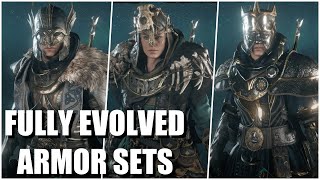 Assassins Creed Valhalla  All Fully Evolved Armor Sets [upl. by Ahseinaj]