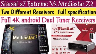 Mediastar Z2 VS Starsat SRX7 Extreme 4K Receiver 4K Android [upl. by Kalvn211]