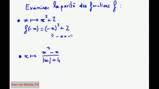 1ère S Fonction paire ou impaire  Étude de la parité de deux fonctions [upl. by Otrebile]