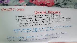 Bounded Rationality by Herbert Simon Decision making model part 2 For commerce [upl. by Garlan]